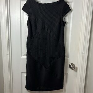 Sandra Darren Black Textured Midi Dress size 12